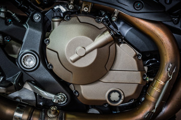 Fototapeta na wymiar Close up photo of motorcycle engine