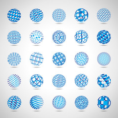 Sphere Icons Set - Isolated On Gray Background - Vector Illustration, Graphic Design