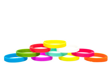 Colored latex bracelets