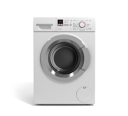 Washing machine on white background 3D illustration