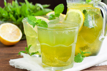 Homemade mint lemonade