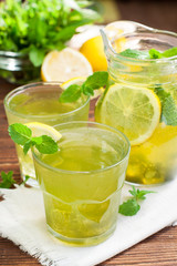 Homemade mint lemonade