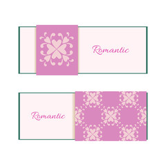 Horizontal banner templates with floral ornament. Vintage style.