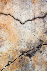 Cracked concrete surface