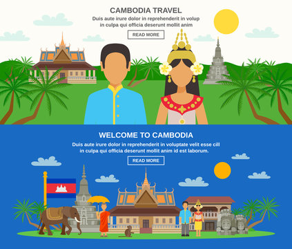 Cambodian Culture 2 Horizontal Banners Set 