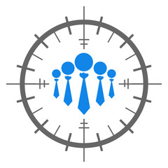 Group Of Human Icons Inside Target Sign 