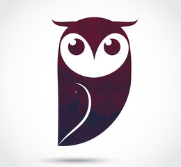 Owl abstract icon isolated on white