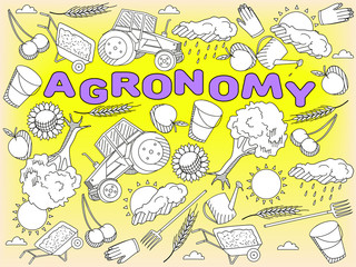 Agronomy coloring book vector illustration