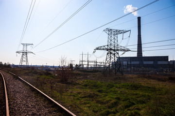 Fototapeta na wymiar Cogeneration plant in Kyiv, Ukraine