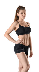Fototapeta premium Portrait of slim muscled young girl posing for the camera.