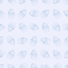 Seamless pattern of cupcakes