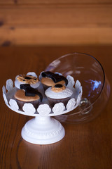 decorated cupcakes in vase