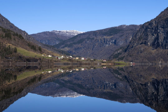 Reflection in lake Granvinvatnet
