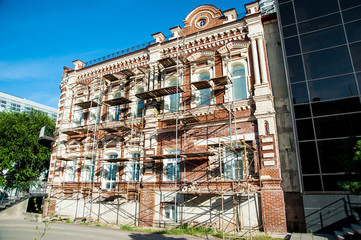 Fototapeta na wymiar Restoration of old building.