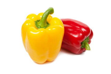 Sweet yellow pepper isolated on white