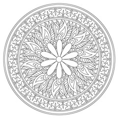 Coloring Vintage Flower Mandala 