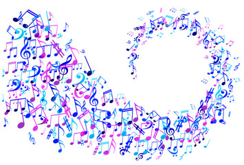 Abstract musical background with notes