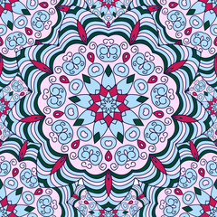 Seamless  vector  background with mandala. 