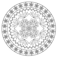 Coloring Ethnic Flower Mandala 