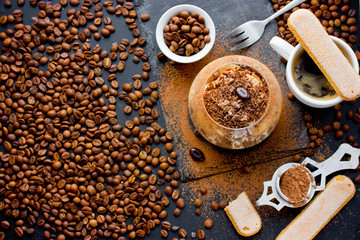 Tiramisu Italian dessert cake background