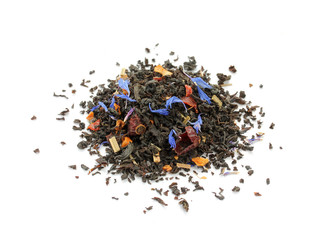 Black tea blend with dried fruits and cornflower
