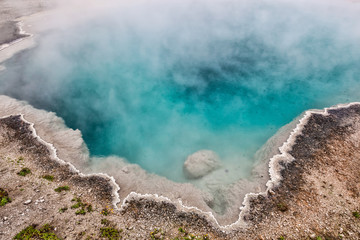 steaming pool of blue depth