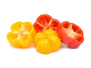 Fresh sweet pepper isolated on white background