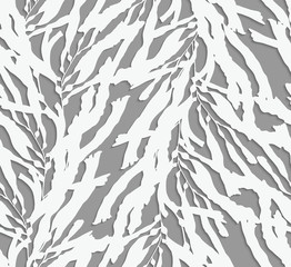 Kelp seaweed 3d white paper cut © Zebra Finch