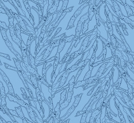 Kelp seaweed blue with blue texture