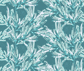 Kelp seaweed green marker brushed with overlay