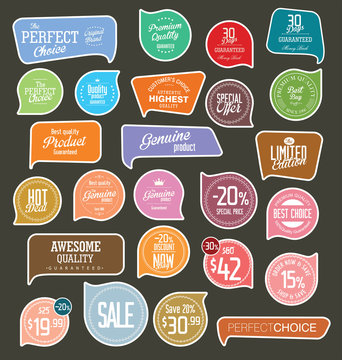 Modern badges colorful collection