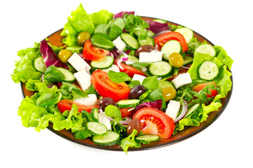 greek salad isolated on white