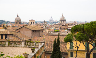 Fototapeta na wymiar ROME, ITALY - APRIL 8, 2016: View of Rome from Capitoline hill l