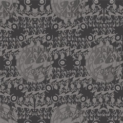 grey pattern Oriental motif of circles