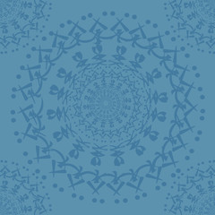Blue pattern Oriental motif of circles