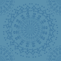 Blue pattern Oriental motif of circles