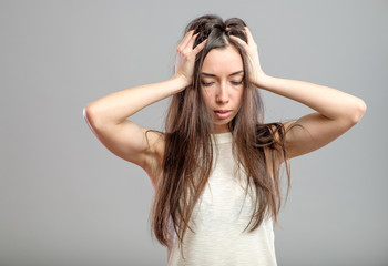 Fototapeta premium Young woman in depression