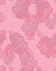 Fabric design flower pink