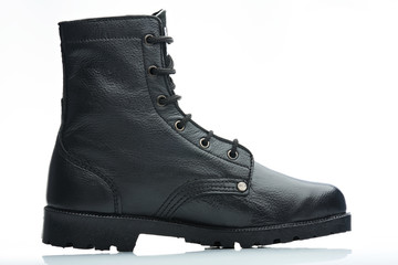 side black leather boot