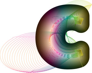 Abstract colorful Letter c