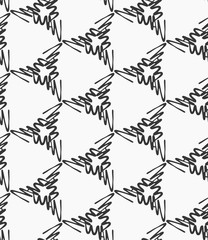 Scribbled strokes forming triangles on white