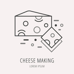 Fototapeta na wymiar Vector Simple Logo Template Cheese Making