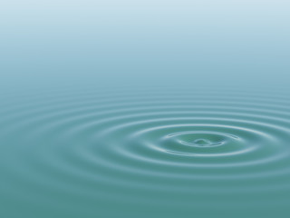 Water ripples and waves 3D rendering