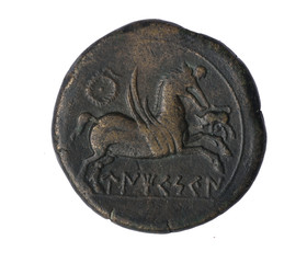 Iberian As of  Ampurias Century II B.C..Reverse: Pegasus and Iberian legend