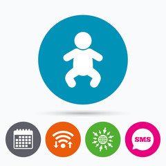 Baby infant sign icon. Toddler boy symbol.