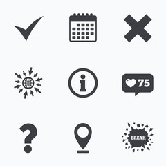 Information icons. Question FAQ symbol.