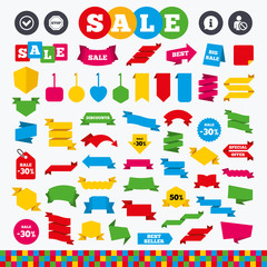 Information icons. Stop prohibition symbol.