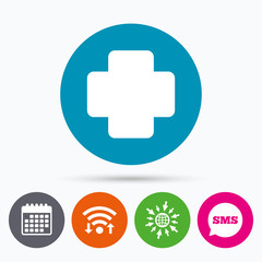 Medical cross sign icon. Diagnostics symbol.