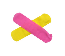 different color plasters or bandage isolated on white background (clipping path)