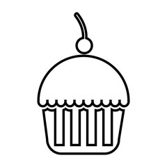 cupcakewith cherry  isolated icon  design 